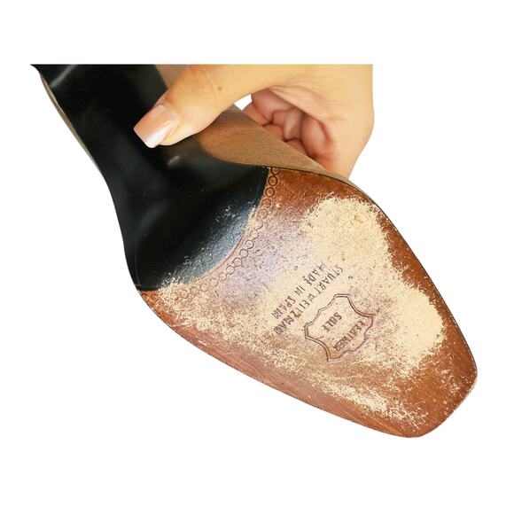 STUART WEITZMAN Anna Gold Matte Shimmer Pumps Wedding Champagne 8 Event Vintage - Picture 11 of 12